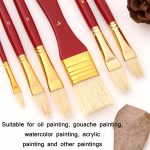 Zhu Ting 10 Teile/satz Holzgriff Borsten Ölgemälde Gouache Set, 10PCS/Set – Bild 4