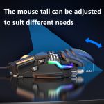 Taijia P3 6 Tasten RGB-Beleuchtung, verstellbare kabelgebundene Maus, Black, White – Bild 3