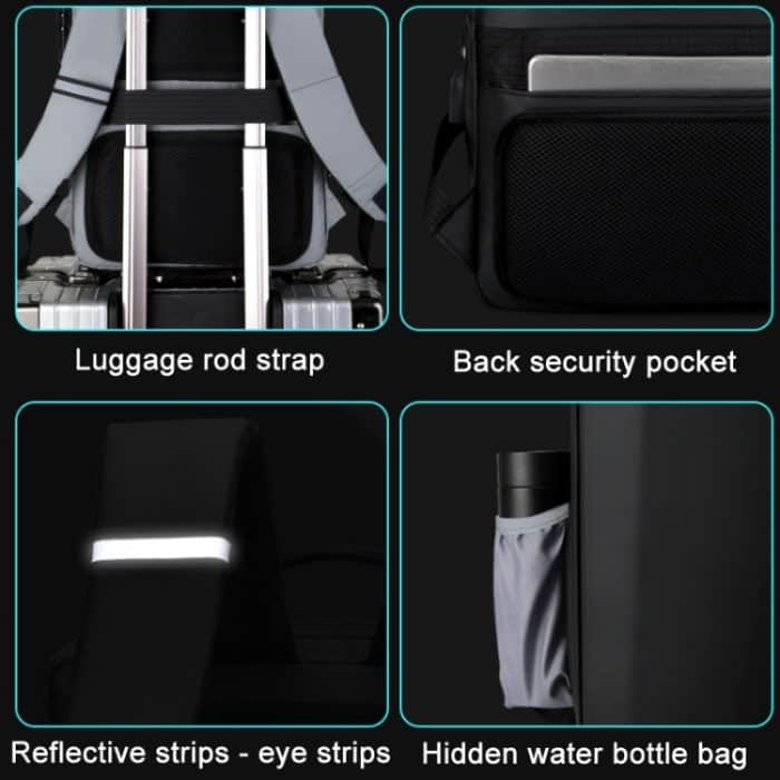 ABS-Hartschalen-Gaming-Computerrucksack, 15.6 inches (Black), 15.6 inches (Silver), 17.3 inches (Black), 17.3 inches (Silver) – Bild 3