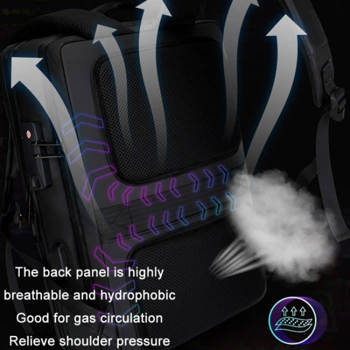 ABS-Hartschalen-Gaming-Computerrucksack, 15.6 inches (Black), 15.6 inches (Silver), 17.3 inches (Black), 17.3 inches (Silver) – Bild 5