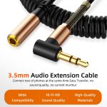 5PCS 3,5 mm Stecker auf Buchse Feder AUX Verlängerungskabel Lautsprecher Audiokabel, Kabellänge: 1,5 m – Bild 5