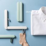 2 Stück Reise-Klappbügel, tragbarer Wäscheständer mit kleinen Klammern, Green, Blue, Flesh Color, Gray – Bild 3