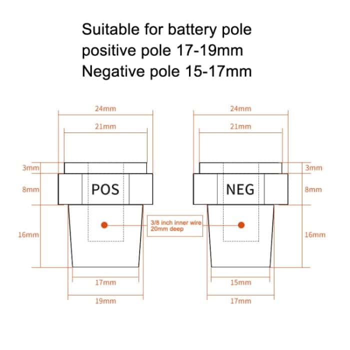 3 Pairs Auto Battery Stapel Header kreisförmige Säulenbatterie -Wartungsmodifizierung Zubehör – Bild 3