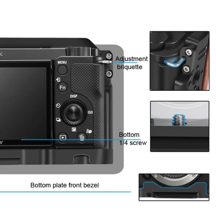 Legierungs-Kaninchenkäfig mit Holzgriff für Sony ZV-E10 Kamera – Bild 4
