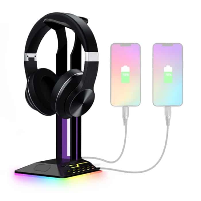 Dual-USB-RGB-Farbwechsel-Gaming-Headset-Ständer – Bild 1