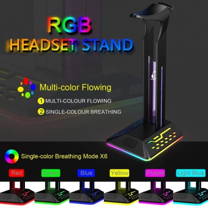 Dual-USB-RGB-Farbwechsel-Gaming-Headset-Ständer – Bild 5