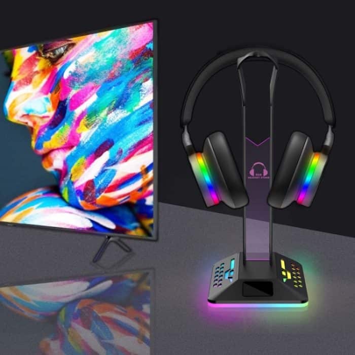 Dual-USB-RGB-Farbwechsel-Gaming-Headset-Ständer – Bild 6