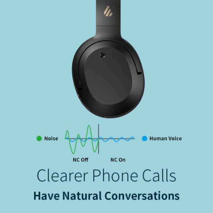 Edifier W820NB Bluetooth Wireless Noise Cancelling Sportmusik-Headset, W820NB White, W820NB Grey – Bild 4