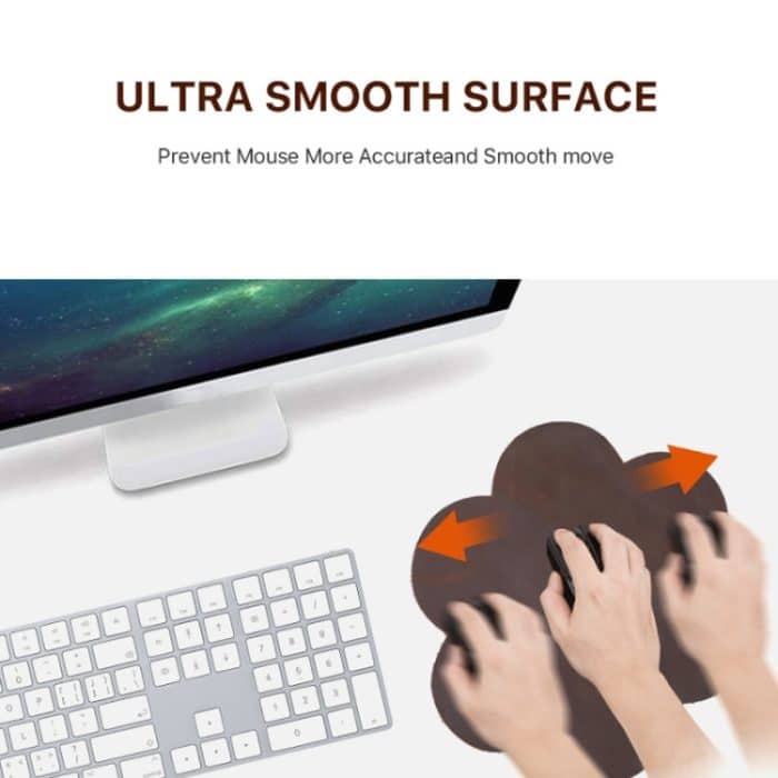 KONTAKTE FAMILIE Crazy Horse Leder Retro-Blütenblatt-Büro-Mauspad – Bild 4