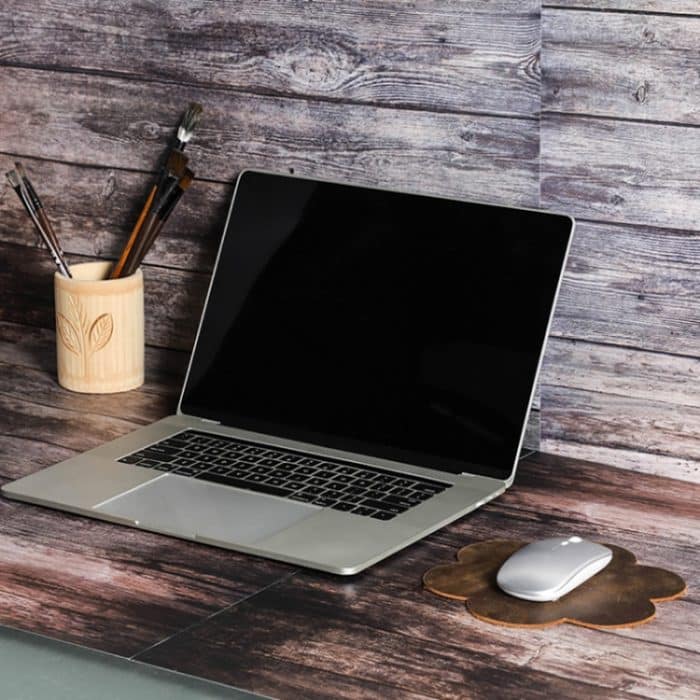 KONTAKTE FAMILIE Crazy Horse Leder Retro-Blütenblatt-Büro-Mauspad – Bild 6