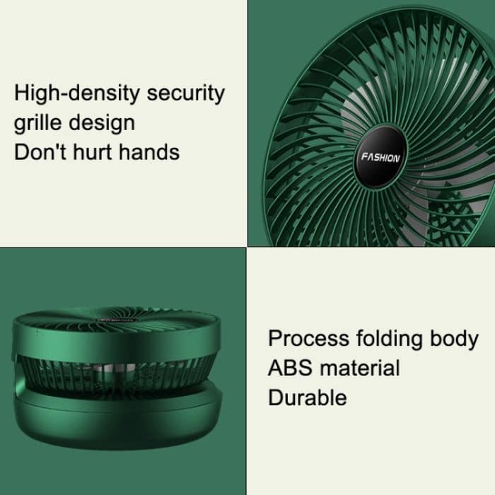 Klappbarer, tragbarer kleiner Ventilator für den Büro-Desktop-Haushalt, 8 inch White, 8 inch Green – Bild 5