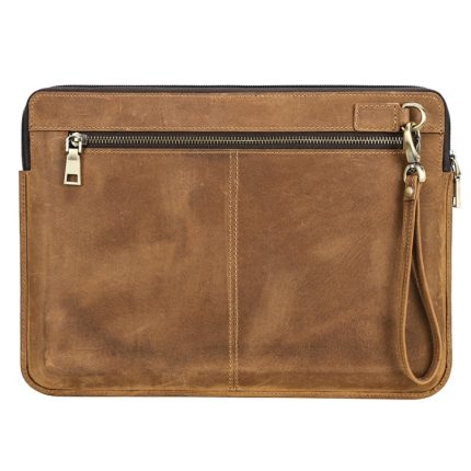 KONTAKTE FAMILIE Leder-Laptophülle für MacBook Pro 14,2 Zoll, Brown, Coffee