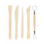 0035 5-in-1 Tonskulptur-Töpfermesser-Set aus Holz, 5 in 1