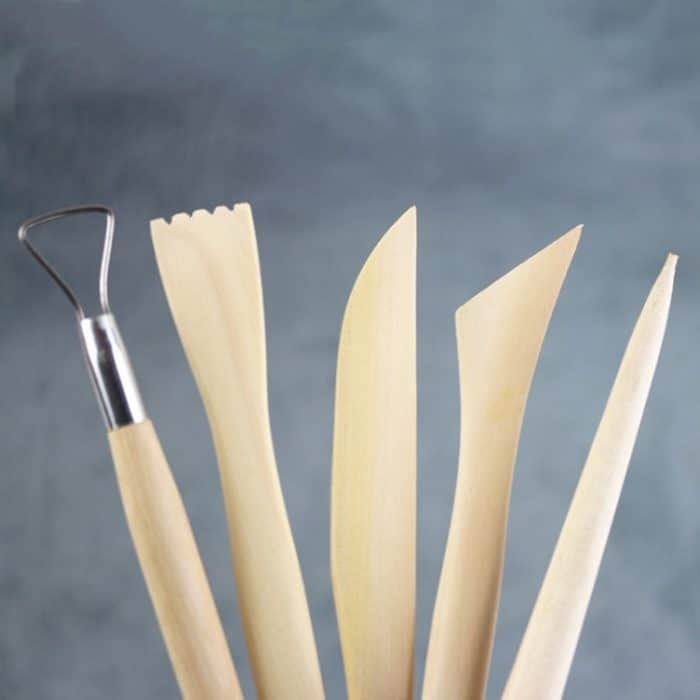 0035 5-in-1 Tonskulptur-Töpfermesser-Set aus Holz, 5 in 1 – Bild 4