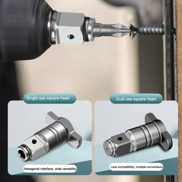 2-teiliger quadratischer T-Schaft-Elektroschrauber-Konverter, Stil:, Dual Use – Bild 2