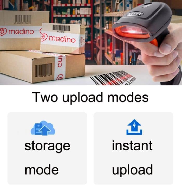 Kefar Supermarkt-Kassierer, kabelgebundener Rotlichtscanner, 1D Barcode, QR CodeWireless – Bild 7