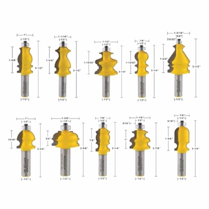 1/2 Griff Holzbearbeitung Graviermaschine Trimmer Schneidwerkzeug mit Holzkiste, 10 PCS / Set – Bild 2