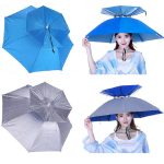 Doppelschichtiger Angel-Regenschirm-Hut, Sonnenschutz im Freien und regenfester, faltbarer Regenschirm-Hut, 95 Blue (Elastic Band), 95 Silver (Elastic Band), 95 Blue (Rubber Sleeve), 95 Silver (Rubber Sleeve), 80 Blue, 80 Camellia... – Bild 7