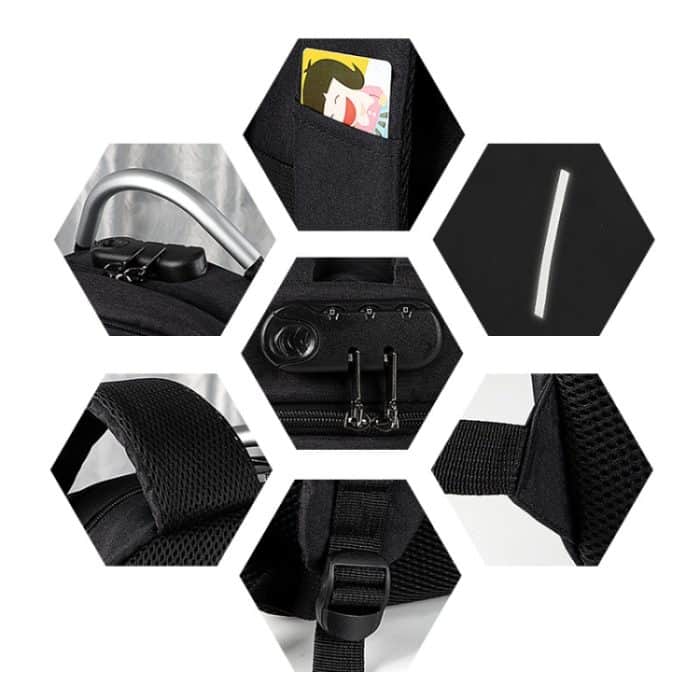 SJ16 Laptop-Diebstahlschutzrucksack, 13 inch-15.6 inch – Bild 6