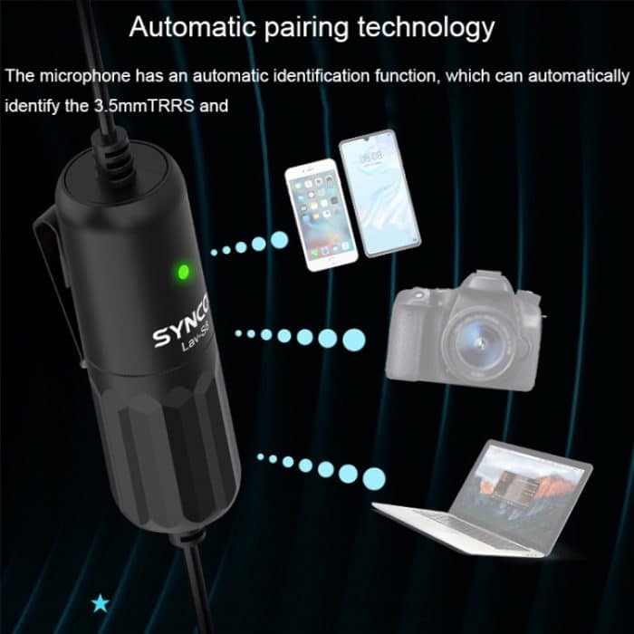 SYNCO S8 Lavalier Live-Kabelmikrofon, Spezifikationen:, Black, Black + Type-C, Black + 8 Pin, Black + Type-C + 8 Pin – Bild 6