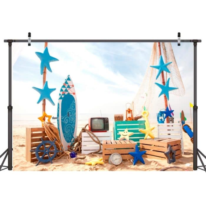 2,1 m x 1,5 m Strand Surfbrettfotografie Hintergrundtuch – Bild 1