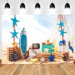 2,1 m x 1,5 m Strand Surfbrettfotografie Hintergrundtuch – Bild 4
