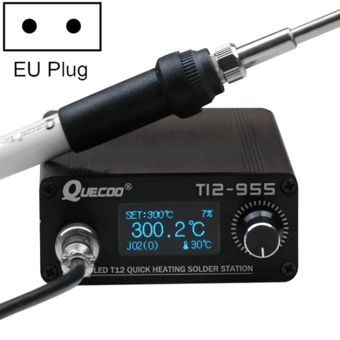 QUECOO 1,3-Zoll-Bildschirm-Lötkolben mit konstanter Temperatur, EU Plug (955+907), US Plug (955+907), EU Plug (955+M8), US Plug (955+M8), EU Plug (955+P9), US Plug (955+P9) – Bild 1
