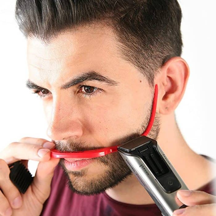 4 Stück Bart-Styling-Lineal-Rasierwerkzeuge, Beard Styling Ruler (Red), Beard Styling Ruler (Black) – Bild 5