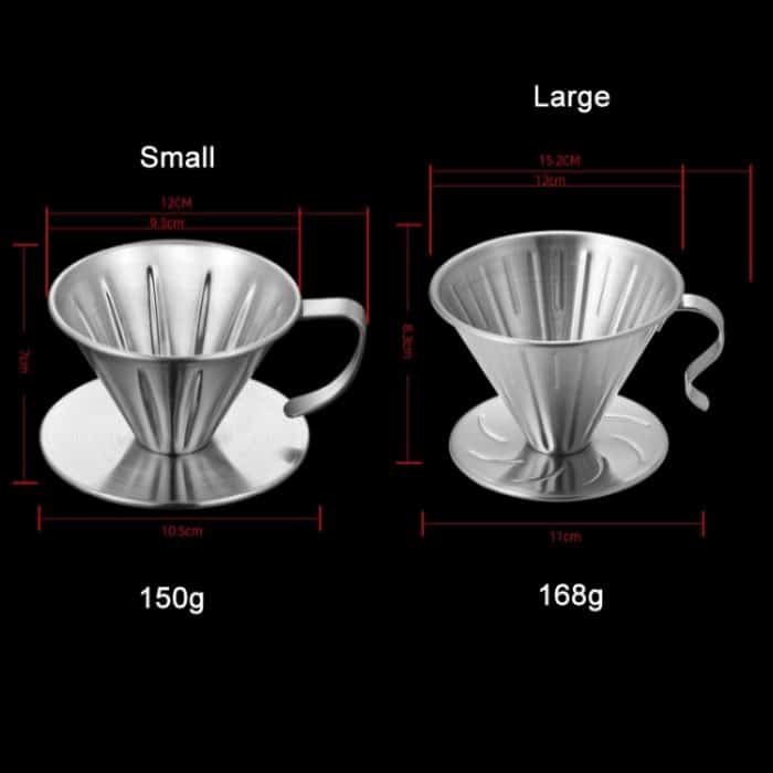 Doppelschichtiger Kaffeefilter zum Übergießen aus Edelstahl, Größe:, Small, Large – Bild 3