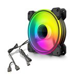 COOLMOON 12 cm Infinity-Objektiv-Computer-Lüfter, PWM-ARGB-Gehäuse-Lüfter, WF1 (Black)