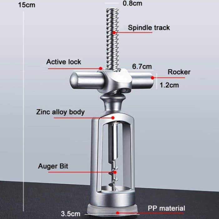 Weinflaschenöffner aus Zinklegierung für die Küche, Wine Opener – Bild 3
