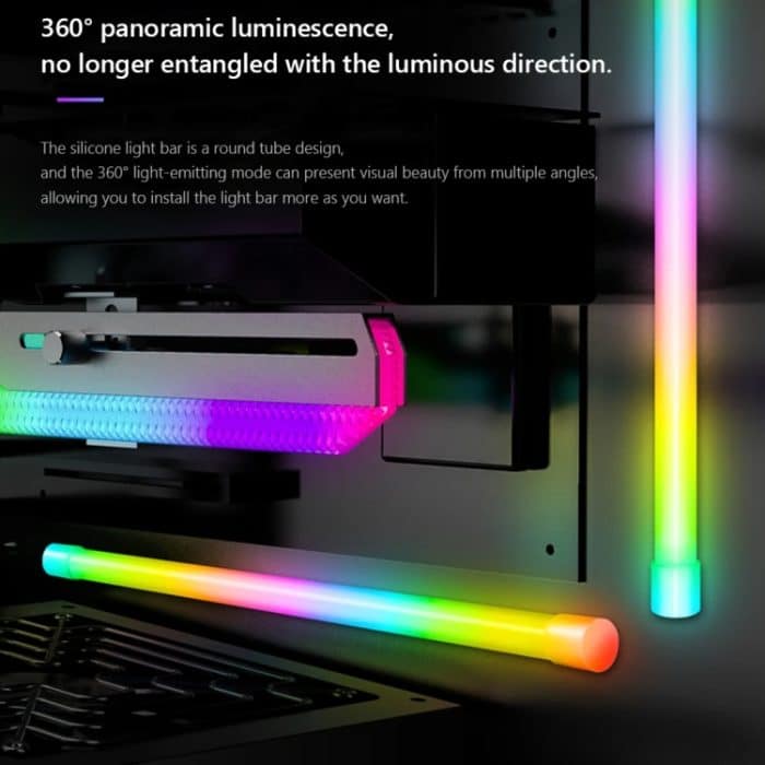 ARGB-Chassis-Lichtleiste, dekorativer Silikon-LED-Lampenstreifen für Computer, Y360 Round – Bild 4
