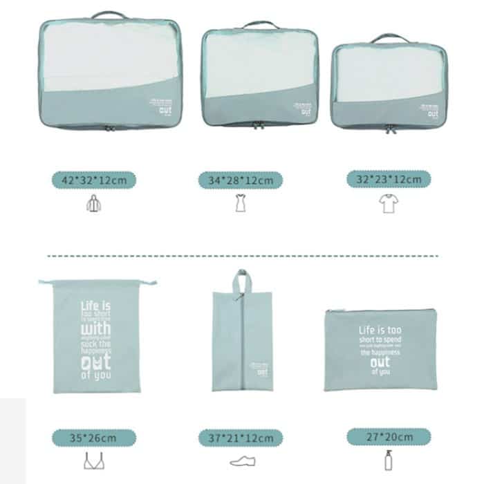 RH2203 6-in-1 tragbares Reise-Aufbewahrungstaschen-Set ohne Koffer, Yellow, Black, Pink, Khaki, Navy Blue, Green – Bild 3