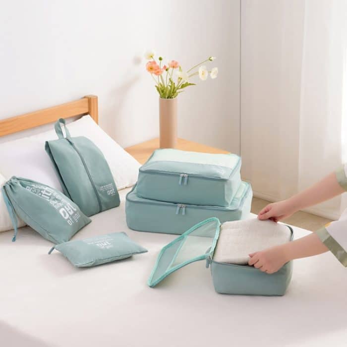 RH2203 6-in-1 tragbares Reise-Aufbewahrungstaschen-Set ohne Koffer, Yellow, Black, Pink, Khaki, Navy Blue, Green – Bild 7