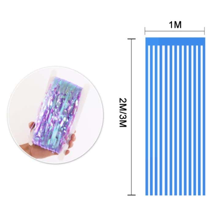 2 Stück Süßigkeiten-Regenvorhang, festliche Party-Dekoration, Fotohintergrund, 1x2M Orange Red, 1x2M Green, 1x2M Yellow, 1x2M Pink, 1x2M Purple, 1x2M Transparent, 1x2M Blue, 1x3M Orange Red, 1x3M Green, 1x3m Yellow, 1x3M Pink, 1x3M Purple... – Bild 3