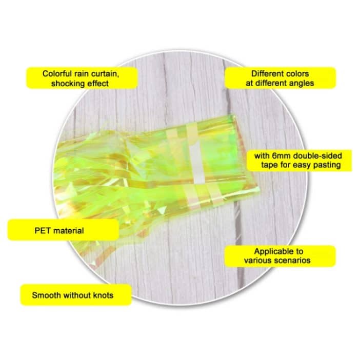 2 Stück Süßigkeiten-Regenvorhang, festliche Party-Dekoration, Fotohintergrund, 1x2M Orange Red, 1x2M Green, 1x2M Yellow, 1x2M Pink, 1x2M Purple, 1x2M Transparent, 1x2M Blue, 1x3M Orange Red, 1x3M Green, 1x3m Yellow, 1x3M Pink, 1x3M Purple... – Bild 4