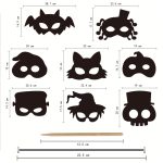8 PCs/Set Halloween Scratch Paper Maskenspielzeug für Kinder – Bild 3