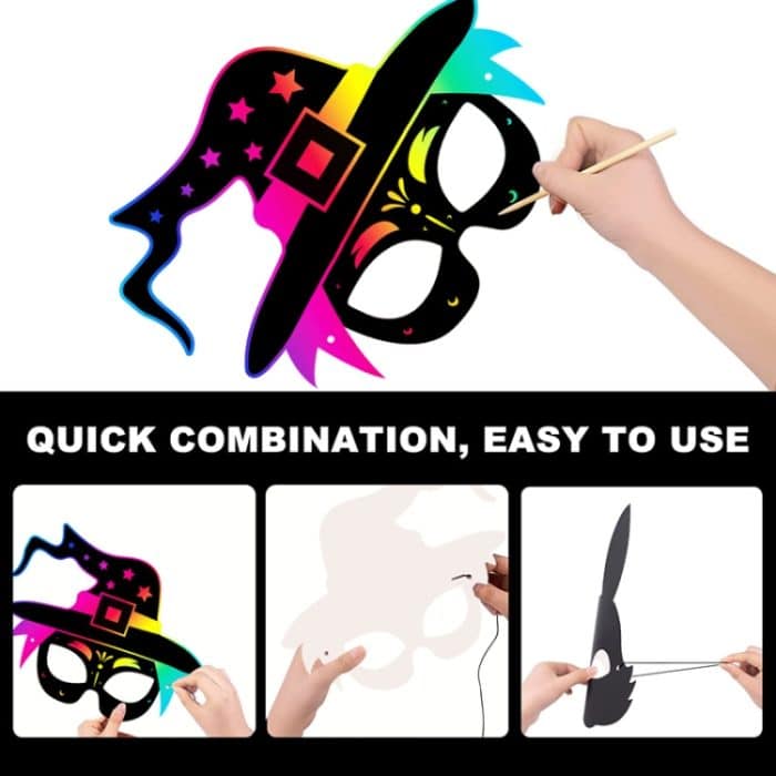 8 PCs/Set Halloween Scratch Paper Maskenspielzeug für Kinder – Bild 5