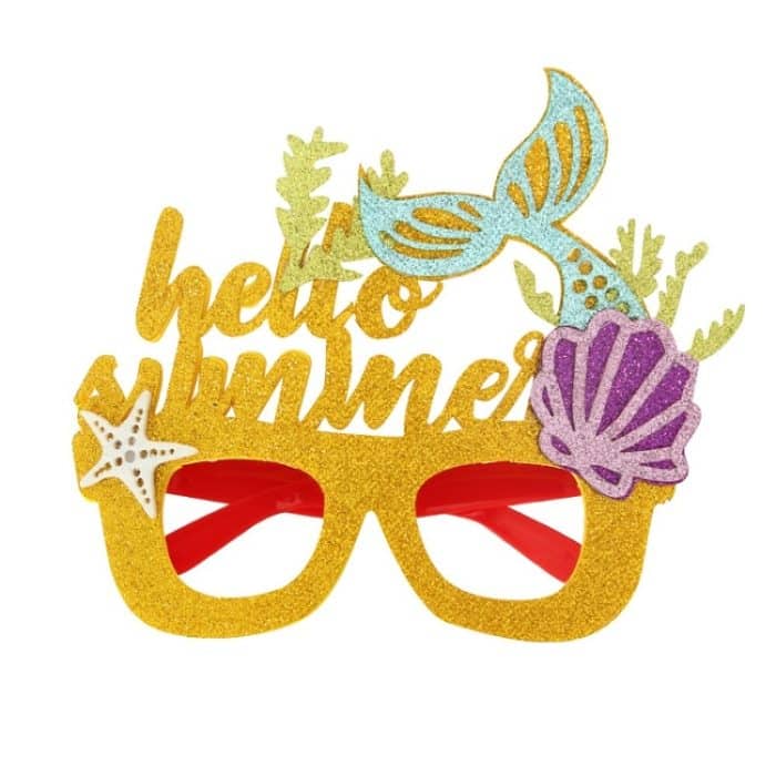 TBD0602496601.jpg 3 Stück Happy Birthday Motto-Party-Brille, Foto-Dekoration, Requisite, Form:, Mermaid, Chicken Leg, Starfish, Crab, Category, Kiss Fish, Beach, Wine Glass, Flower – Bild 1