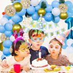 3 Stück Happy Birthday Motto-Party-Brille, Foto-Dekoration, Requisite, Form:, Mermaid, Chicken Leg, Starfish, Crab, Category, Kiss Fish, Beach, Wine Glass, Flower – Bild 5
