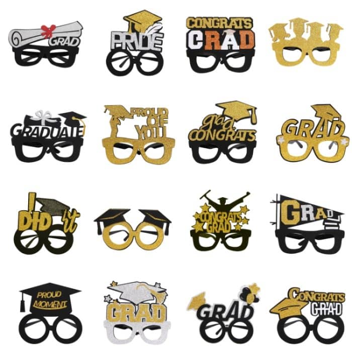 3 Stück Abschlussfeier, Foto-Requisiten, Schulparty, lustige Brille, Form:, A Model, C Model, D Model, E Model, F Model, G Model, H Model, I Model, J  Model, K Model, L Model, M Model, N Model, O Model, P Model, Q Model, R Model, S Model, T Model – Bild 5