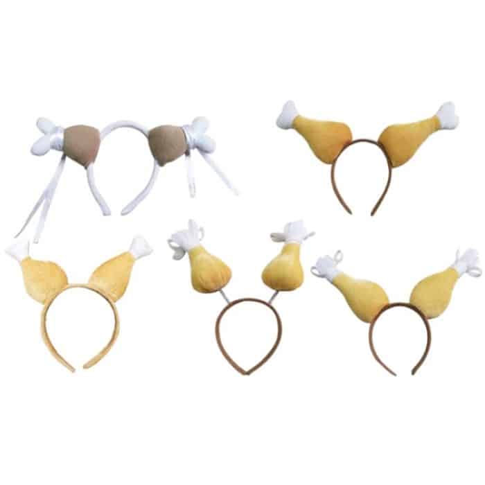 2PCS Thanksgiving Chicken Legs Stirnband Kopf Schnalle Party Requisiten, Stil:, Lace, Large, Small, Tassel, Spring – Bild 3
