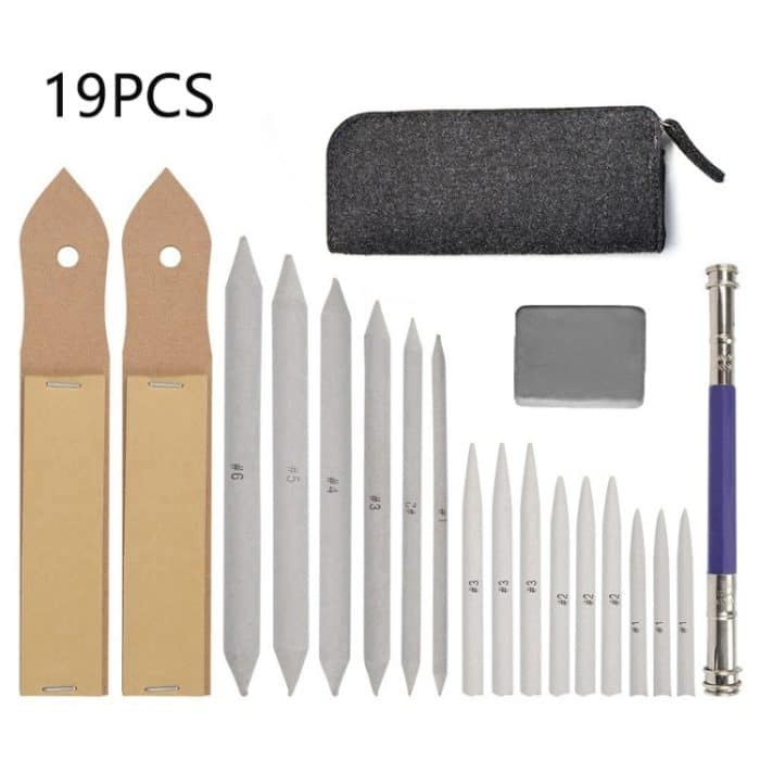 19 in 1 Mischung Smudge Stumpf Stick Tortillon Skizze Kunst Zeichnung Holzkohle Sketcking -Werkzeugstift – Bild 1