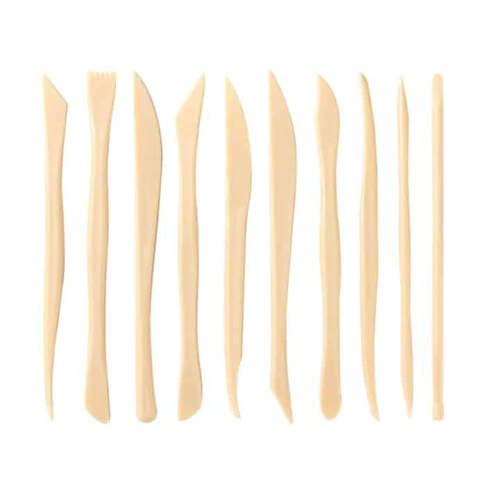 TBD06025026.jpg 2 Sätze 10 in 1 Nachahmungsholz-Ton-Skulptur Multi-Combination-Schnitzmesser-Keramik-Werkzeug – Bild 1