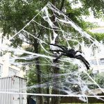Halloween Spinnennetz Dreiecksnetz Outdoor Dekoration Requisiten, 5m x4.8m, 7m x5.5m – Bild 4