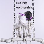 Halloween Totenkopf Skelett Braut und Bräutigam Willkommenshaus Anhänger, G01 – Bild 4