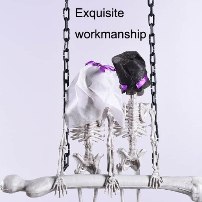 Halloween Totenkopf Skelett Braut und Bräutigam Willkommenshaus Anhänger, G01 – Bild 4