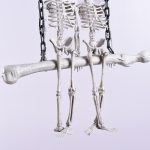 Halloween Totenkopf Skelett Braut und Bräutigam Willkommenshaus Anhänger, G01 – Bild 5