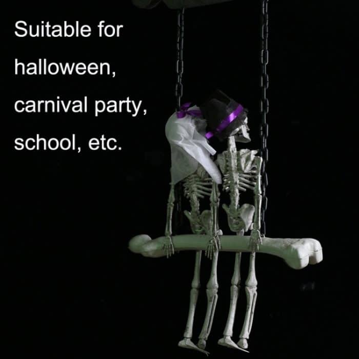 Halloween Totenkopf Skelett Braut und Bräutigam Willkommenshaus Anhänger, G01 – Bild 6