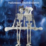 Halloween Totenkopf Skelett Braut und Bräutigam Willkommenshaus Anhänger, G01 – Bild 7